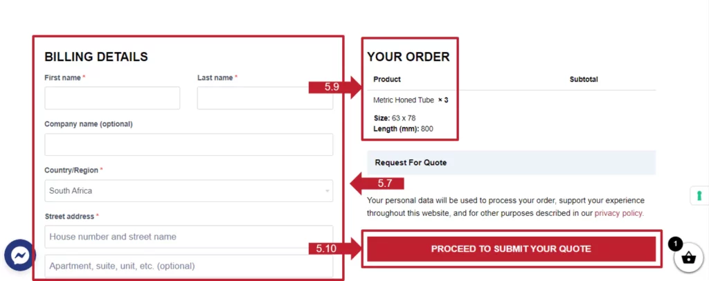 Step 5 YOUR QUOTE 5.7, 5.9, 5.10