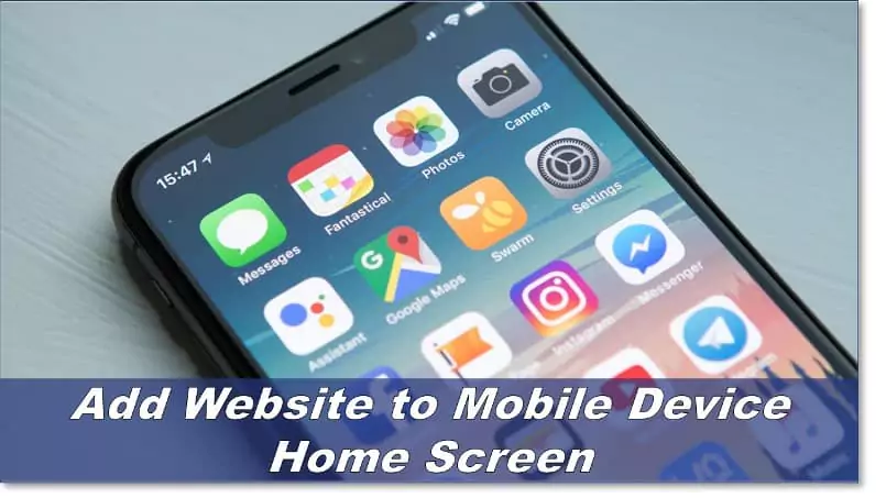 Add Website to Mobile Device Home Screen