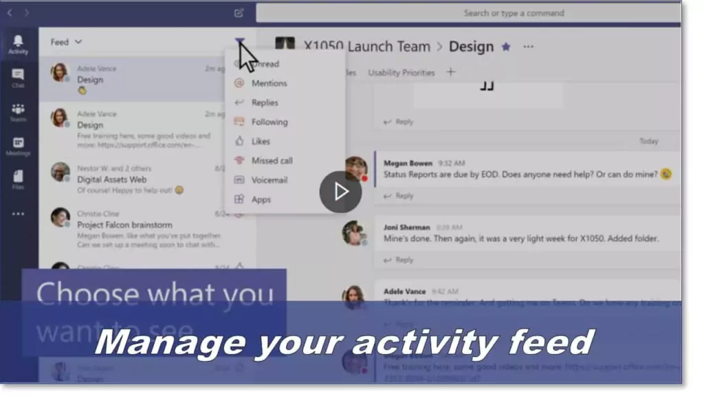 Manage your activity feed
